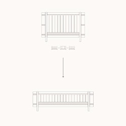 OLIVER FURNITURE Zestaw do rozbudowy Łóżeczko Mini do łóżka junior, biały