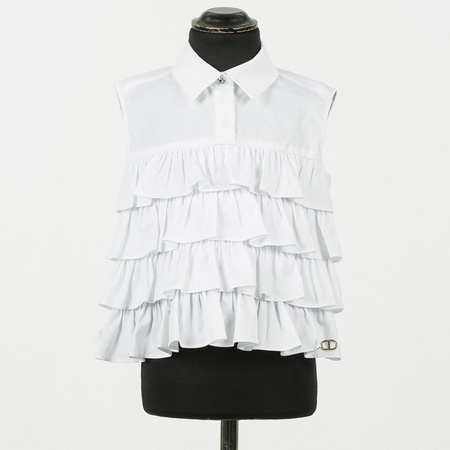 TWINSET Elegancka bluzka dziewczęca bez rękawów z falbankami