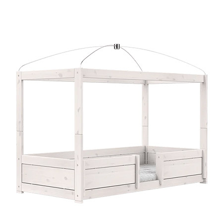 LIFETIME Kidsrooms Łóżko dziecięce 4w1 z baldachimem, białe