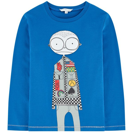 THE MARC JACOBS T-shirt chłopięcy z długim rękawem niebieski z nadrukiem MARC