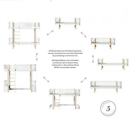  OLIVER FURNITURE Кушетка Wood Original, 90 x 200 см, білий/дуб