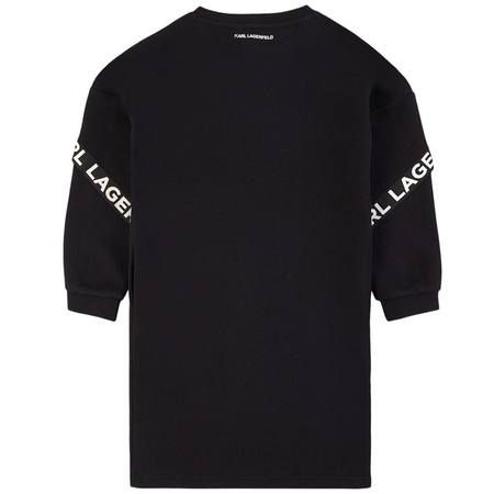 KARL LAGERFELD KIDS Sukienka dziewczęca z długim rękawem czarna