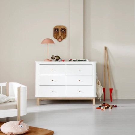 OLIVER FURNITURE WOOD Дитячий комод WOOD білого та дубового кольорів