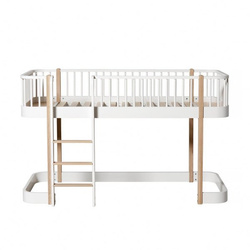 OLIVER FURNITURE Wood Original low loft bed, white/oak