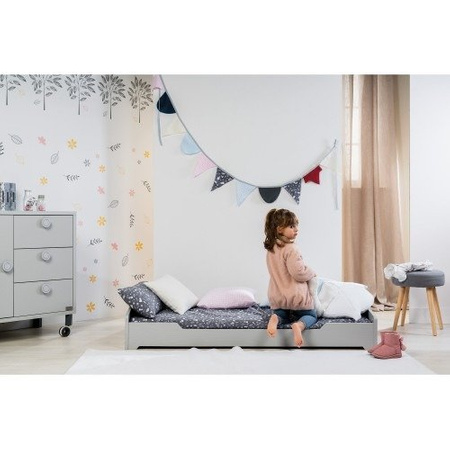 DILI BEST Ozzy Montessori Komplet pościeli dziecięcej szary z białym nadrukiem