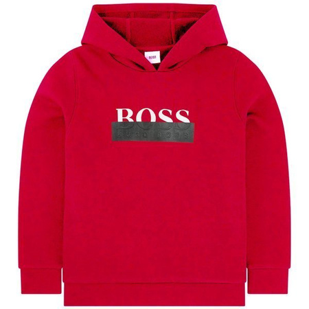 BOSS KIDS Mini Mi Bluza chłopięca z kapturem czerwona