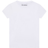 KARL LAGERFELD KIDS T-shirt dziewczęcy z krótkim rękawem ze srebrną aplikacją kotka