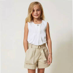 TWINSET Girls woven shorts with maxi pockets