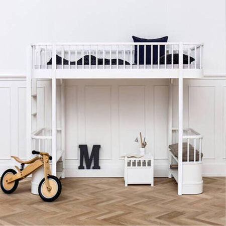 OLIVER FURNITURE Łóżko Wood Original Loft na antresoli 90x200 cm, białe