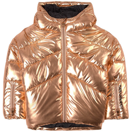 KARL LAGERFELD KIDS Girls pink puffer jacket