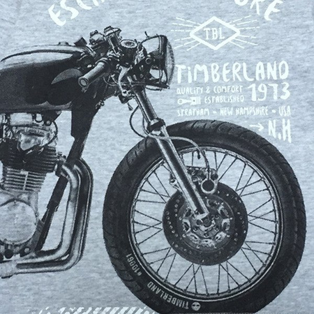 TIMBERLAND T-shirt chłopięcy z długim rękawem z nadrukiem motoru
