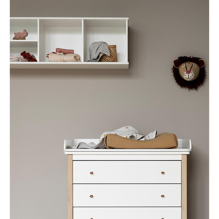 OLIVER FURNITURE Біла дерев'яна дитяча книжкова шафа, 5x1, для настінного монтажу