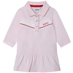 BOSS Kids Girls long sleeve polo dress