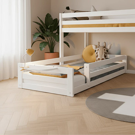 LIFETIME Kidsrooms ELEMENTS Łóżko dziecięce Montessori 90x200 cm, białe