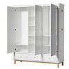 OLIVER FURNITURE Wood Дитяча шафа WOOD з трьома дверима, білий/дубовий колір