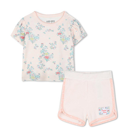KENZO Kids Baby girl t-shirt and shorts with a print set