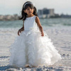 SARAH LOUISE Girls long ruffle ceremony ivory