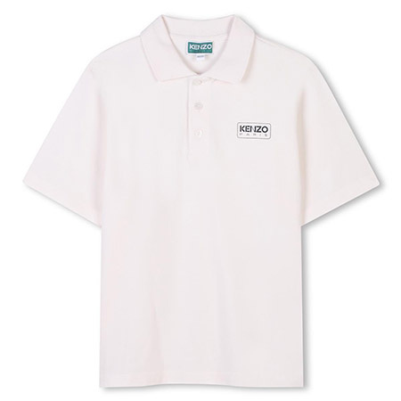 KENZO Kids Біла футболка-поло з короткими рукавами для хлопчика