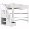 LIFETIME Kidsrooms Łóżko High Sleeper 177 cm ze schodami 90x200 cm , whitewash