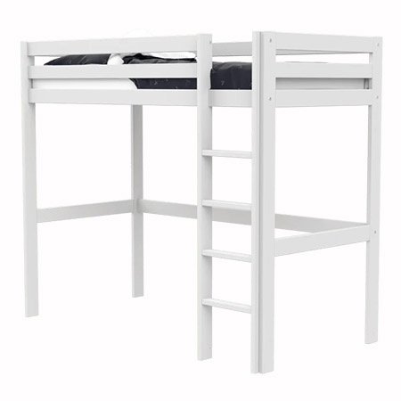 LIFETIME Kidsrooms ELEMENTS Łóżko na wysokiej antresoli High Sleeper 177 cm z drabinką, białe