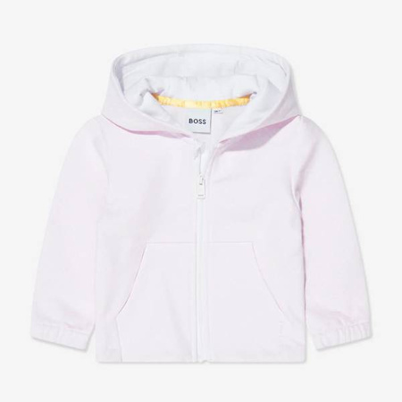BOSS KIDS Baby gils white and pink 3-piece organic cotton tracksuit