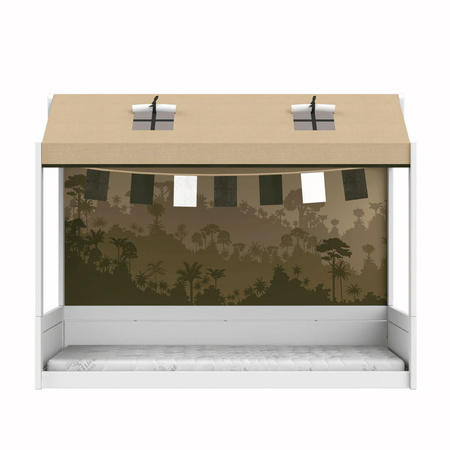 LIFETIME Kidsrooms Łóżko dziecięce Montessori 90x200 cm z konstrukcją dachową