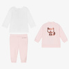 KARL LAGERFELD Kids Baby girls pink and white set