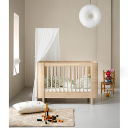 OLIVER FURNITURE WOOD MINI+ COT BED EXCL. JUNIOR KIT, WHITE/OAK