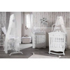 PICCI NANY Kołyska dziecięca metalowa z kompletem pościeli i baldachimem biała