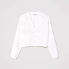 TWINSET Girls white knit cardigan with lace