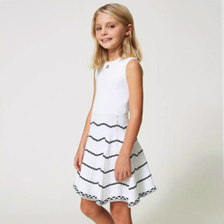 TWINSET Girls sleeveless jacquard logo dress, pink