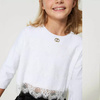 TWINSET Girls boxy top with lace