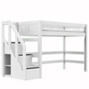 LIFETIME Kidsrooms Łóżko wysokie 152 cm ze schodkami - Breeze, białe