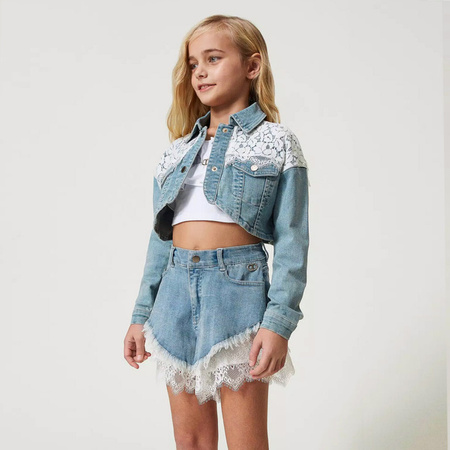 TWINSET Girls woven shorts in turquoise