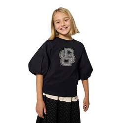 BOSS Kids T-shirt dziewczęcy z krótkim rękawem z aplikacją logo