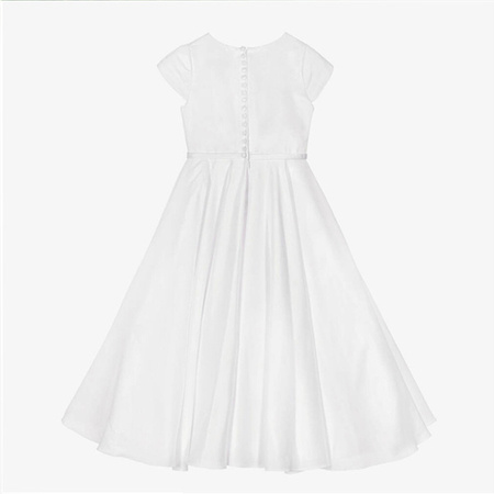 SARAH LOUISE Girls satin ceremonial dress in white