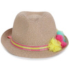 BILLIEBLUSH Girls straw hat with organza flowers application