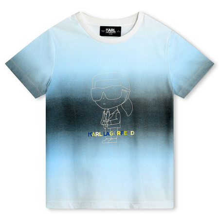 KARL LAGERFELD Boys short sleeve white and blue t-shirt with logo print