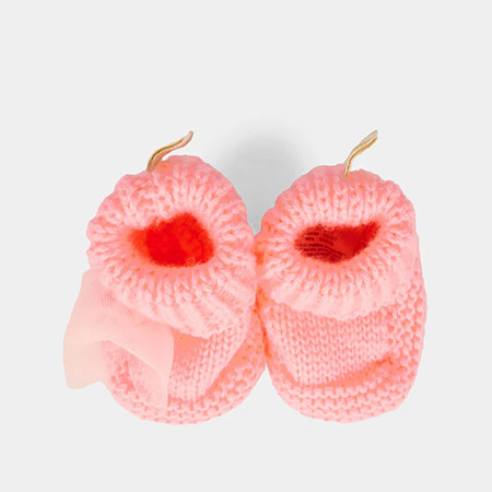 BILLIEBLUSH Pink Knitted Baby Shoes for Girls