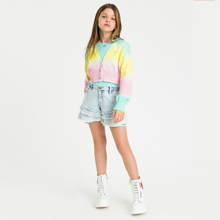 TWINSET Kardigan dziewczęcy multikolor zapinany na kryształowe guziki