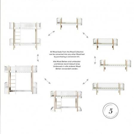  OLIVER FURNITURE Wood Original Двоярусне ліжко Wood Original Bunk White 90x200 см