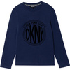 DKNY T-shirt chłopięcy z długim rękawem grafitowy