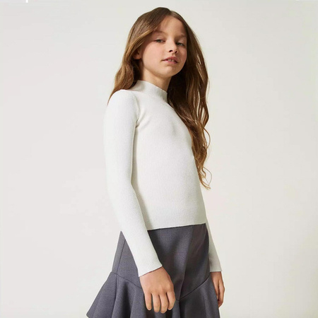 TWINSET Sweter dziewczęcy biały 