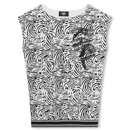KARL LAGERFELD Girls sleeveless black and white dress