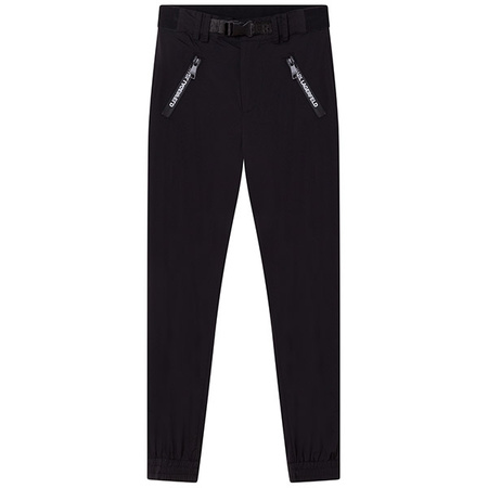 KARL LAGERFELD Kids Spodnie chłopięce z materiału czarne z kieszeniami na suwak