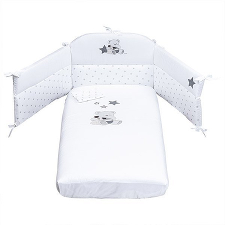 PICCI Valdo Pościel dziecięca 3-częściowa biało-szara