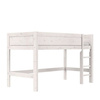 LIFETIME Kidsrooms Łóżko na niskiej antresoli z drabinką 128 cm, whitewash
