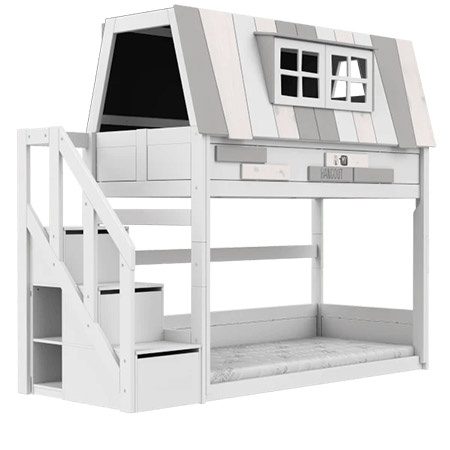 LIFETIME Kidsrooms Kid's Low bunk bed My Hangout, whitewash