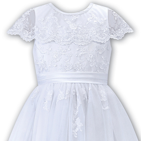 SARAH LOUISE Girls satin ceremonial dress in white