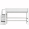 LIFETIME Kidsrooms High Sleeper Bed 152 cm with stairs 120x200 cm, white